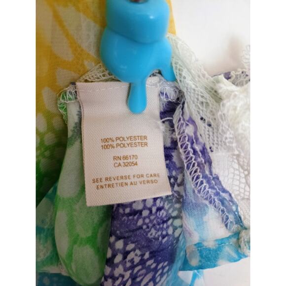 Free People Camisole Womens Medium Multicolor Rainbow Ballet Sheer Mermaidcore - Picture 7 of 8